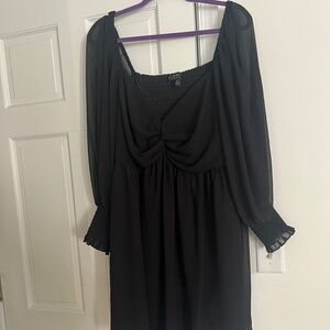 Women's Eloquii Studio Bell 3/4 Sleeves Black Party Lined Dress Size 18 V Neck
